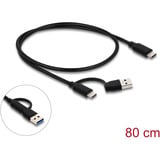 DeLOCK USB-C 10 Gbps Hub usb-hub Zwart, 3x USB-C 3.2 (10 Gbit/s), 4x USB-A 3.2 (10 Gbit/s)