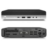 HP EliteDesk 800 G4 DM Refurbished mini-pc Zwart/zilver | i5-8500T | UHD Graphics 630 | 8 GB | 256 GB SSD