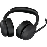 Jabra Evolve2 55, UC on-ear headset Zwart, Stereo, USB-A, Link380a, gecertificeerd voor Google Meet en Zoom