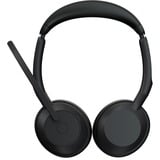 Jabra Evolve2 55, UC on-ear headset Zwart, Stereo, USB-A, Link380a, gecertificeerd voor Google Meet en Zoom
