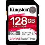 Kingston Canvas React Plus 128 GB SDXC geheugenkaart Zwart, UHS-II U3, Class 10, V90