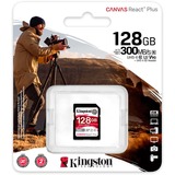 Kingston Canvas React Plus 128 GB SDXC geheugenkaart Zwart, UHS-II U3, Class 10, V90