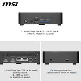 MSI Cubi NUC TWG-002BEU barebone Zwart | N250 | Intel Graphics