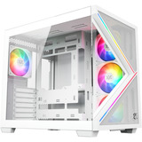 XYZ PC Gear Qubex midi tower behuizing Wit | 2x USB-A | 1x USB-C | Tempered Glass