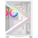 XYZ PC Gear Qubex midi tower behuizing Wit | 2x USB-A | 1x USB-C | Tempered Glass