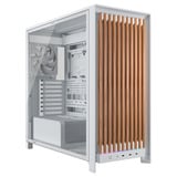 Corsair FRAME 5000D WOOD RS midi tower behuizing Wit/houtkleur | 3x USB-C | Tempered Glass