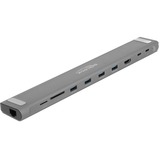 DeLOCK USB Type-C Slim Dockingstation Grijs, HDMI, 4x USB-A 3.2 (5 Gbit/s), USB-C 3.2 (5 Gbit/s), MicroSD, SD, TB 3, RJ-45