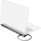 DeLOCK USB Type-C Slim Dockingstation Grijs, HDMI, 4x USB-A 3.2 (5 Gbit/s), USB-C 3.2 (5 Gbit/s), MicroSD, SD, TB 3, RJ-45