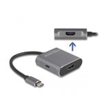 DeLOCK USB Type-C Splitter (DP Alt Mode) to 2 x HDMI MST met USB Type-C PD hdmi splitter Grijs