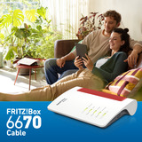 FRITZ! Box 6670 Cable Edition International router Wit/rood