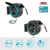 GARDENA 40 m Wand-slangenbox Powerroll XXL slanghaspel Grijs/turquoise, 40 meter, Accu en oplader niet inbegrepen, POWER FOR ALL ALLIANCE, 