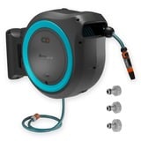 GARDENA 40 m Wand-slangenbox Powerroll XXL slanghaspel Grijs/turquoise, 40 meter, Accu en oplader niet inbegrepen, POWER FOR ALL ALLIANCE, 