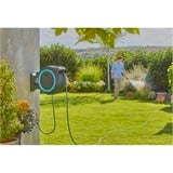 GARDENA 40 m Wand-slangenbox Powerroll XXL slanghaspel Grijs/turquoise, 40 meter, Accu en oplader niet inbegrepen, POWER FOR ALL ALLIANCE, 