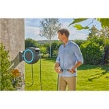 GARDENA 40 m Wand-slangenbox Powerroll XXL slanghaspel Grijs/turquoise, 40 meter, Accu en oplader niet inbegrepen, POWER FOR ALL ALLIANCE, 