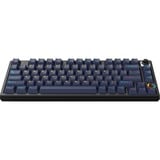HelloGanss HS75T GC17, toetsenbord Zwart/donkerblauw, US lay-out, Gateron G Pro Silver, 75%, RGB leds, PBT Doubleshot keycaps, hot swap, 2,4 GHz / Bluetooth / USB-C