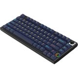 HelloGanss HS75T GC17, toetsenbord Zwart/donkerblauw, US lay-out, Gateron G Pro Silver, 75%, RGB leds, PBT Doubleshot keycaps, hot swap, 2,4 GHz / Bluetooth / USB-C