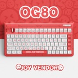 Iqunix OG80 Joy Vendor Wireless Mechanical Keyboard, gaming toetsenbord Grijs/wit, US lay-out, Cherry MX Brown, RGB leds, 80% (TKL), Hot-swappable, PBT, 2.4GHz | Bluetooth 5.1 | USB-C
