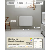 Mill Steel WiFi paneelverwarming PA400WIFI4, 400 Watt convector Wit, wifi 2,4 GHz (wifi 6), Bluetooth 5.2, Zigbee 3.0 + App