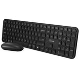 Qware Eastbourne draadloze combo, desktopset Zwart, EU lay-out (QWERTY), Membraan, 800 - 1600 DPI, 2,4 GHz USB | Bluetooth