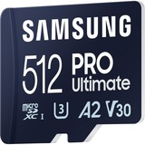 SAMSUNG PRO Ultimate 512 GB microSDXC geheugenkaart Blauw, UHS-I U3, Class 3, V30, Incl. SD-Adapter
