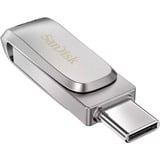 SanDisk Ultra Dual Drive Luxe 64 GB usb-stick Zilver, USB-A 3.2 Gen 1, USB-C 3.2 Gen 1