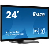 iiyama ProLite T2438MSC-B1 23.8" touchscreen monitor Zwart (mat), Touch, HDMI, DisplayPort, USB, Audio