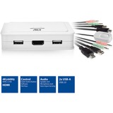 ACT Connectivity HDMI 4K KVM switch met vaste kabels kvm-switch Wit