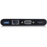 ACT Connectivity USB-C naar HDMI of VGA multiport adapter 4K met ethernet en USB hub dockingstation Zwart, USB-C | HDMI | VGA | 4K | USB-A | LAN