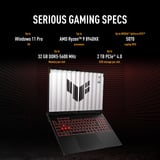 ASUS TUF Gaming A16 FA608UM-RV231W 16"  gaming laptop Zwart/grijs | R7 260 | RTX 5060 | 16 GB | 512 GB SSD