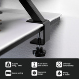 Arozzi Arena Desk Riser Large - Black bevestiging Zwart