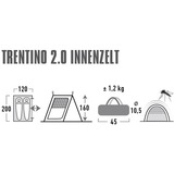 High Peak Binnentent voor Trentino 2.0 Wit/grijs