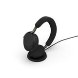 Jabra Evolve3 75 on-ear headset Zwart, Unified Communications (UC), Link390 USB-A, Wireless Charger