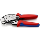 KNIPEX Twistor 16 Zelfinstellende krimptang voor adereindhulzen Rood/blauw, met draaibare krimpkop