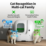 PETKIT Purobot Max Pro automatische kattenbak toilet Wit, AI-Power camera