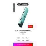 Sitecom 6-in-2 MacBook Air Multiport Hub dockingstation Lichtblauw