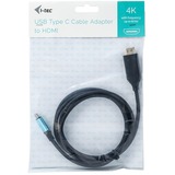 i-tec USB-C > HDMI adapter Zwart, 2 meter, 4K 60 Hz