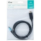 i-tec USB-C naar HDMI kabel Zwart, 2 meter, 4K 60 Hz