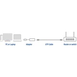 ACT Connectivity USB-C naar gigabit ethernet adapter Grijs