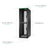 APC NetShelter SX AR3200B2, Colocation, 2 x 20U server rack Zwart/groen, 600B x 1070D mm, met zijpanelen