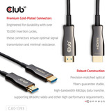 Club 3D HDMI hybride AOC kabel Zwart, 50 meter