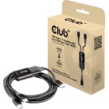 Club 3D USB Type-C, Y oplaadkabel naar 2x USB Type-C splitterkabel Zwart, 1,83 meter, Max. 100 W