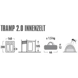 High Peak Binnentent voor Tramp 2.0 Wit/grijs