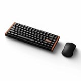 Keychron K2 HE Keyboard and M3 Mouse Wireless Elite Bundle, desktopset Zwart/houtkleur, US lay-out, Gateron Double-Rail Magnetic Nebula, 75%, RGB leds, OSA double-shot PBT, hot swap, 2.4GHz | Bluetooth 5.2 | USB-C