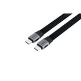 Sitecom USB-C Full Feature platte kabel Zwart, 1 meter
