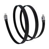 Sitecom USB-C Full Feature platte kabel Zwart, 1 meter