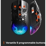 SteelSeries Aerox 5 Wireless gaming muis Zwart, 100 - 18.000 CPI, RGB leds