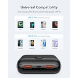 VEGER S20 Fast Charging 20000mAh Mini powerbank Zwart, PD 22,5W, QC 3.0, 2A, USB-A, USB-C, Micro-USB