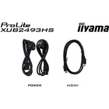 iiyama ProLite XUB2493HS-B6 23.8" monitor Zwart, 75 Hz, HDMI, DisplayPort, Audio, AMD Free-Sync