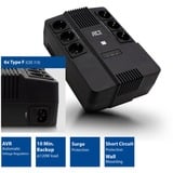 ACT Connectivity Line Interactive UPS 600VA - met 6 geaarde stopcontacten Zwart