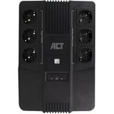 ACT Connectivity Line Interactive UPS 600VA - met 6 geaarde stopcontacten ups Zwart